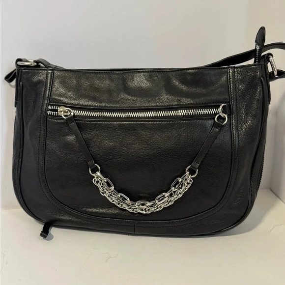 Vintage Large HALOGEN Soft Pebbled Leather Hobo Bag Handbag - Picture 2 of 11